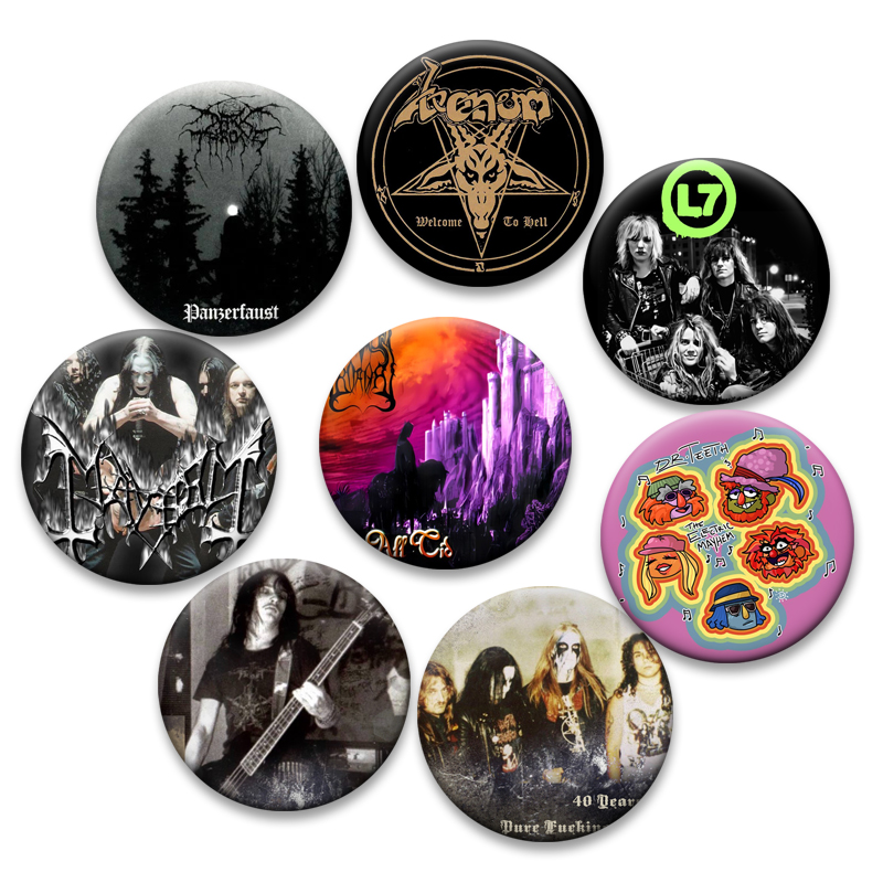 Crossfit Mayhem - Broches criativos vintage, cantor de música,